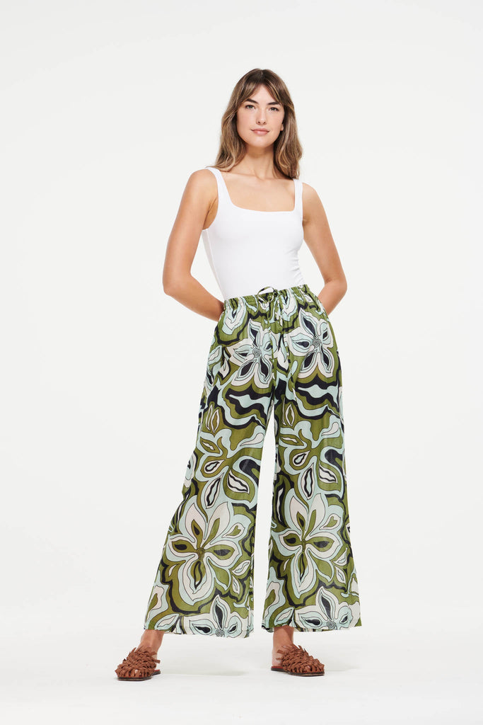Copacabana Olive Palazzo Pant - DEGRASSI