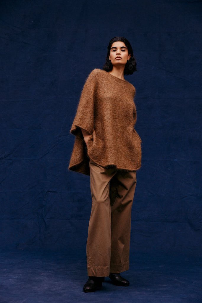 Mohair Demi curvy poncho - DEGRASSI
